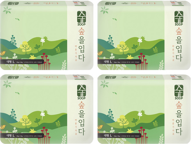 SOOP 밴드형 기저귀 아동용, 104매, 대형(L)