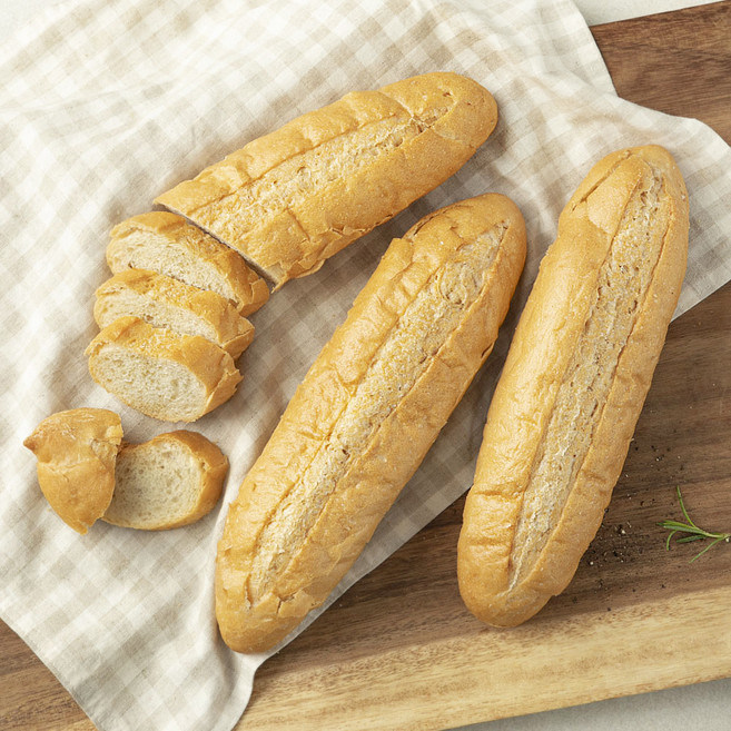 브로드카세 발효종 에브리데이 저당 플레인 바게트, 160g, 1개, 3개입