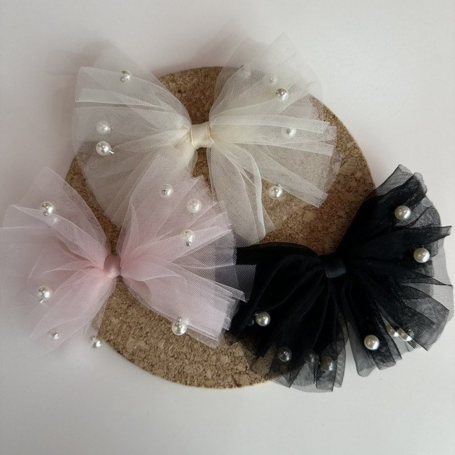 비솔 샤방 빅리본 집게핀 3종 세트