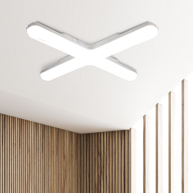 코콤 원하 천장 플리커프리 코콤 LED 뉴 주광색 십자등기구2 60W, 화이트