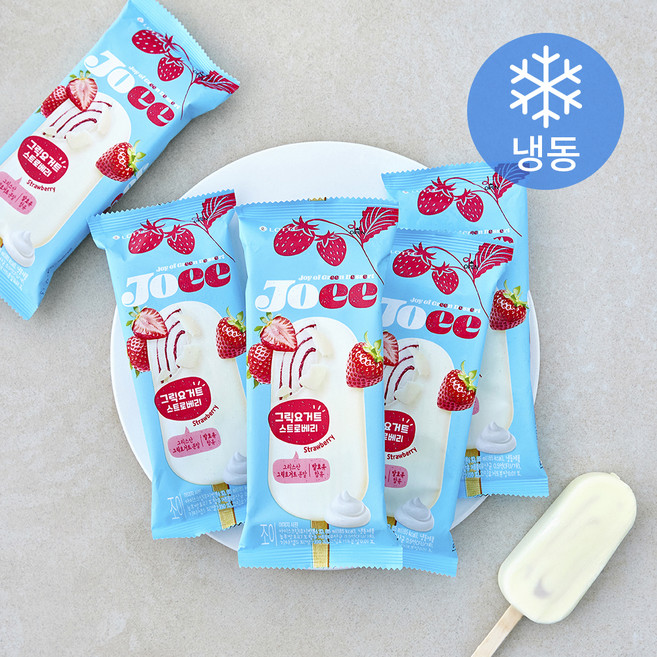 롯데웰푸드 JOEE 그릭요거트 스트로베리 (냉동), 5개, 1개입, 85ml