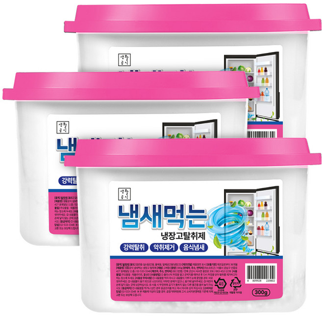 생활공식 냄새먹는 냉장고 탈취제, 300g, 3개