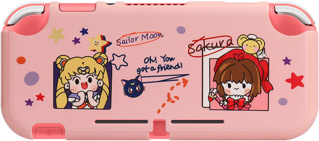 UOGO 닌텐도 스위치 라이트 디자인 하드 케이스 커버 핑크, 1개