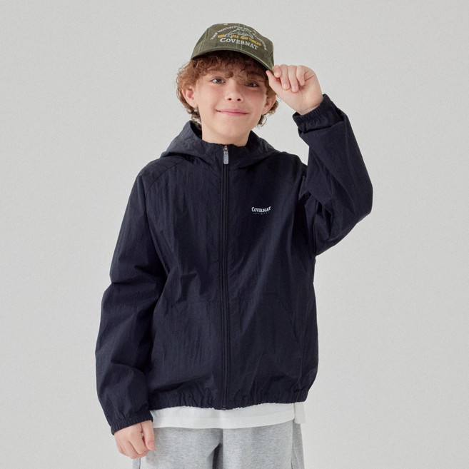 커버낫키즈 주니어용 어센틱 로고 경량 점퍼