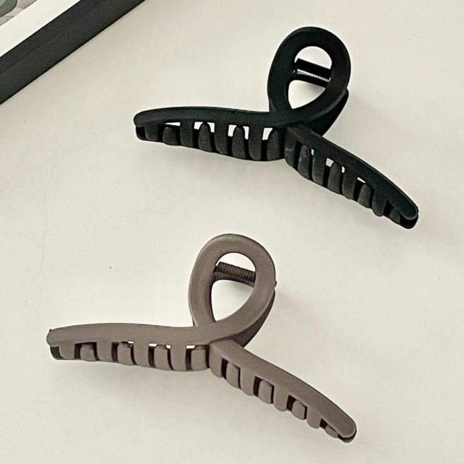 해피제이 빅사이즈 꼬임 톤다운 올림머리 집게핀 13cm 2종 세트