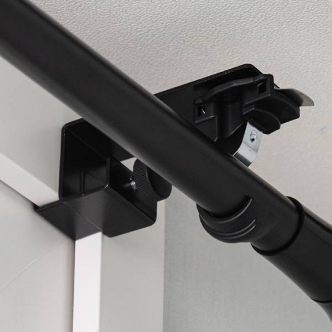 생활백서 못 없이 설치하는 안뚫어고리 커튼봉 레일 겸용, 블랙, 2개