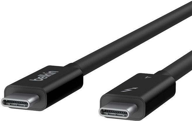 벨킨 썬더볼트 4 C-C타입 PD 100W 40Gbps 초고속 케이블, 1m, 블랙, 1개
