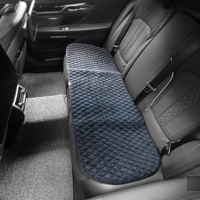 지엠지모터스 자동차 시트커버 열선시트 핫큐브 퀄팅 극세사 온열 3인방석 뒷좌석용 12V, 블랙, 1개