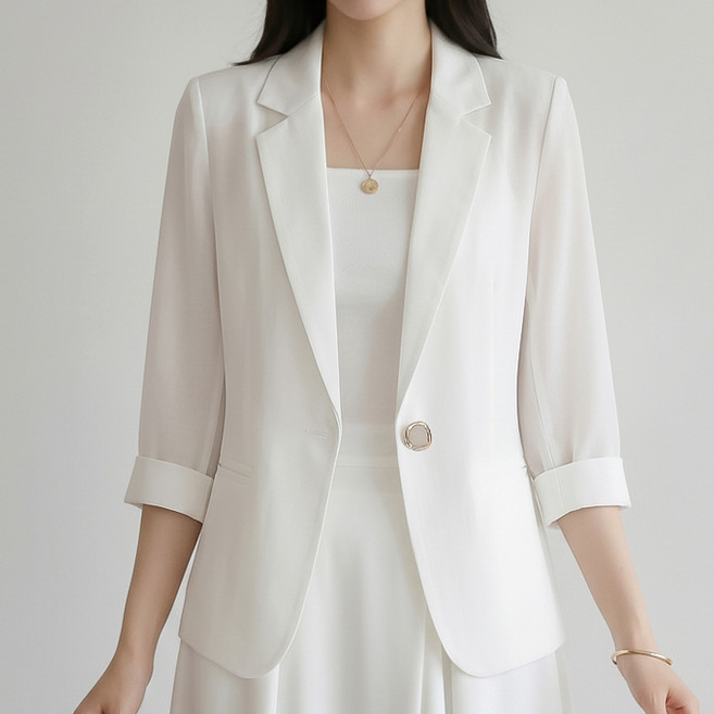 peilit 女款 賓客穿搭 夏季 單釦 亮點 外套