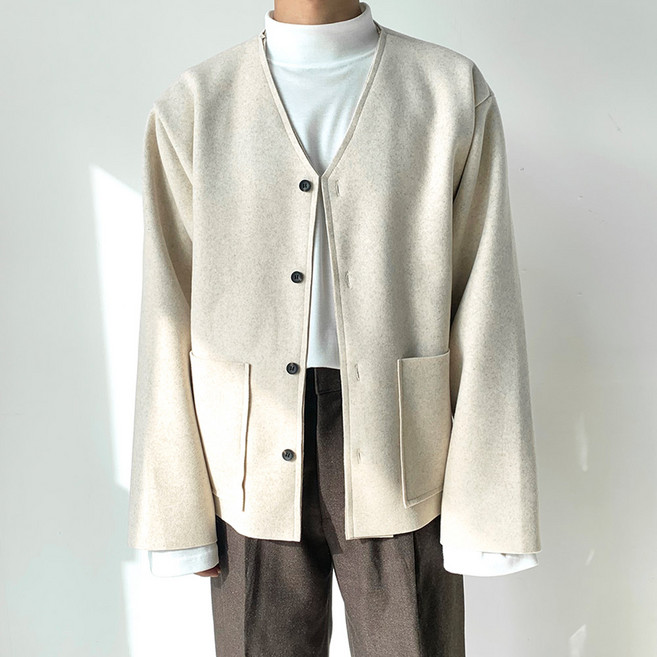 제이에이치스타일 노카라 아웃포켓 자켓 JHROK461