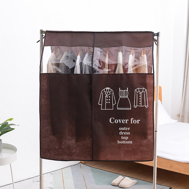 마샤투 먼지 방지 부직포 행거 옷커버 브라운, 1개입, 1개