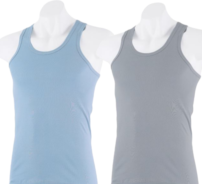 제임스딘 남성용 통기성 순면 베이직 유색 민소매 런닝 2종 세트