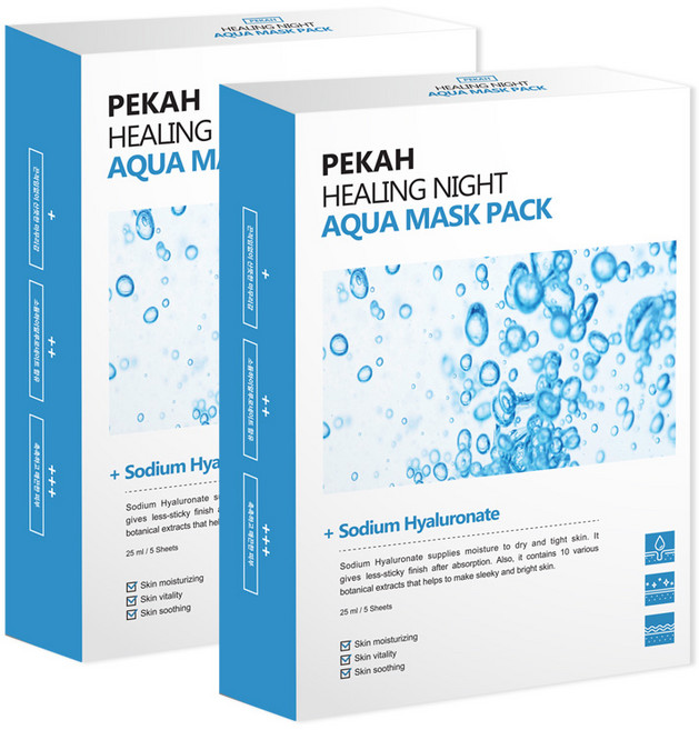 페카 힐링나이트 마스크팩 아쿠아, 5개입, 2개