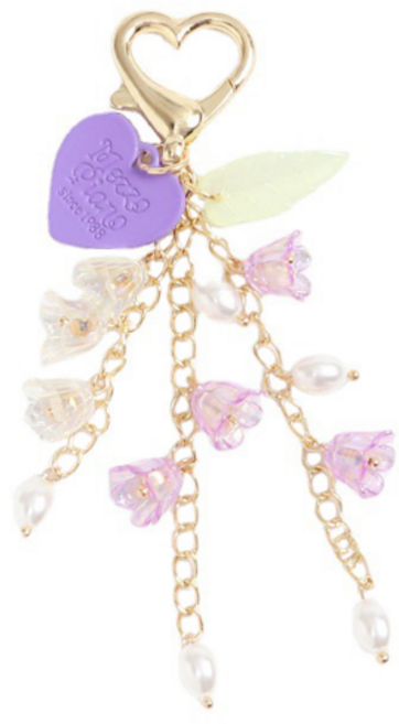 GIRING 파스텔 은방울꽃 하트 키링, 퍼플, 1개