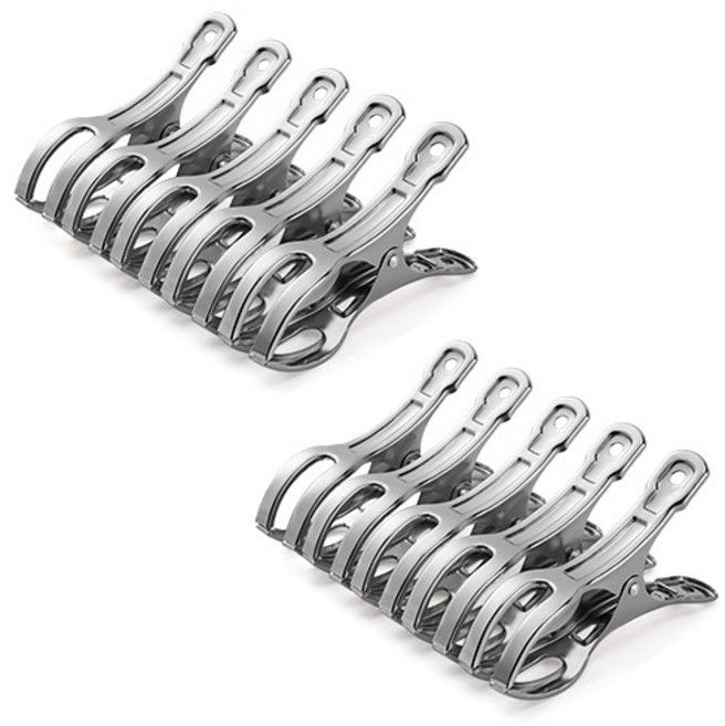 더플로우 다양한 스테인레스 양말 빨래 집게 더블대형, 10개, 10개