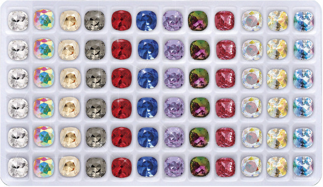 골드루쓰 크리스탈 쉬머 쿠션컷 네일 스톤 72p 세트, 혼합색상, 1개