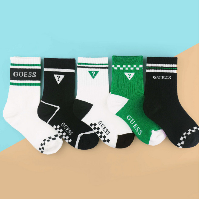 게스키즈 아동용 중목 양말 5족 세트 GS-K05