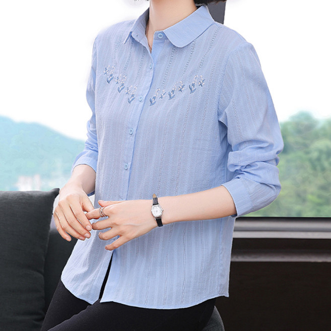 포플러앤씨 여성용 이노트 자수 빅사이즈 셔츠 P25FST081312