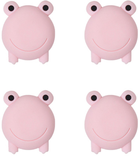 실리콘 보호패드 애니몰 문콕방지 RK_304, 핑크 개구리, 4개