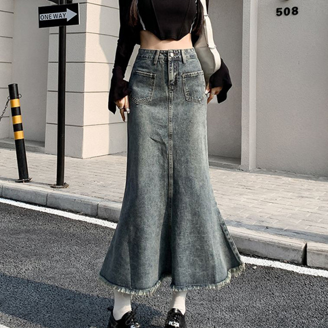 LUNA GIRL 女款 Mademot 牛仔長裙 L26SPSK010508