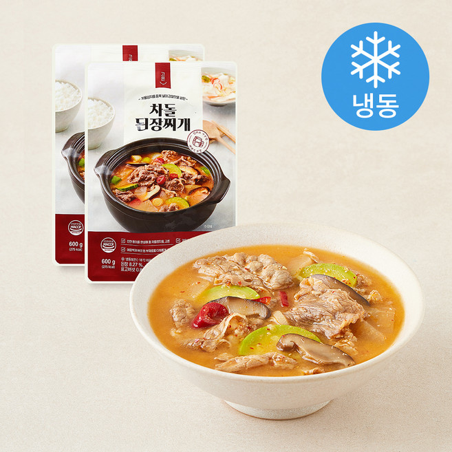 고른 차돌 된장찌개 (냉동), 600g, 2개