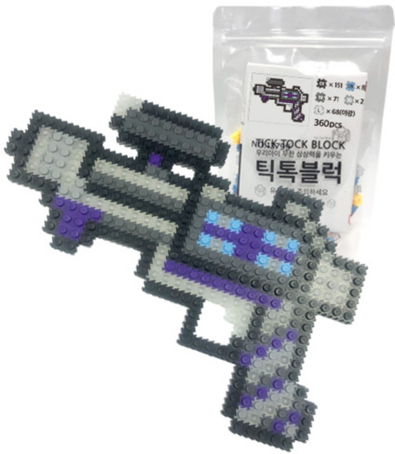 틱톡블럭 톡톡 끼우는 디폼블럭 야광 레이져총 세트 NO13816, 혼합색상, 1개