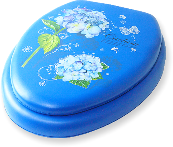 행거전문가 러블리 소프트 O형 변기커버, 수국블루, 1개