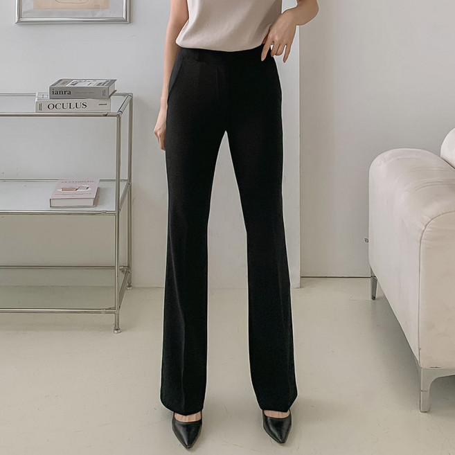 제이에이치스타일 여성용 롱/숏 기장 부츠컷 스판 히든 뒷밴딩 하이웨스트 슬랙스 SJROK657