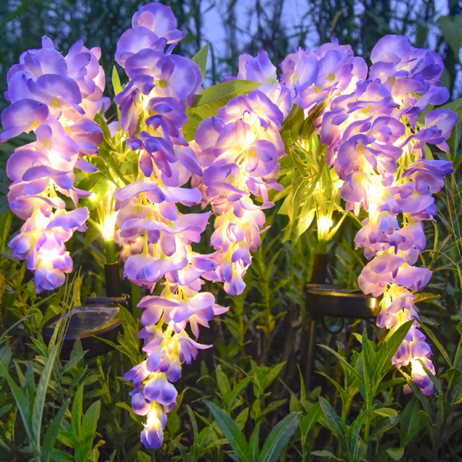 레나에너지 LED 태양광 등나무 조명, 퍼플