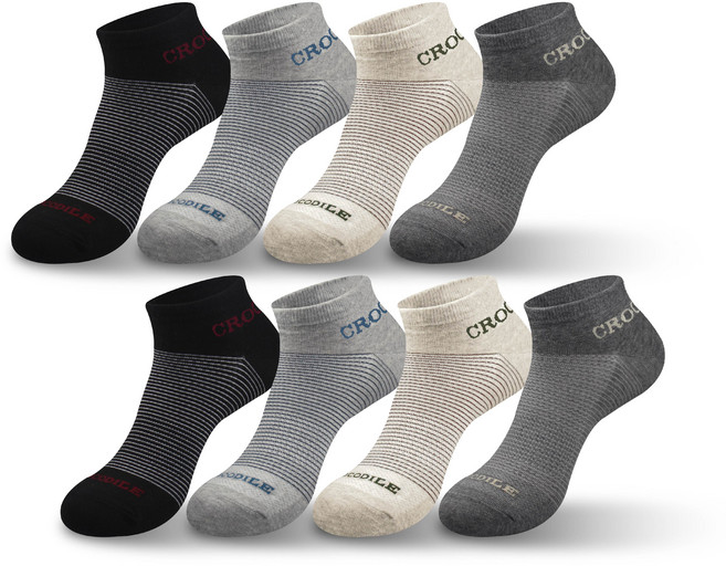 크로커다일 남성용 콘택트링 스니커즈 양말 8족 세트 CD226