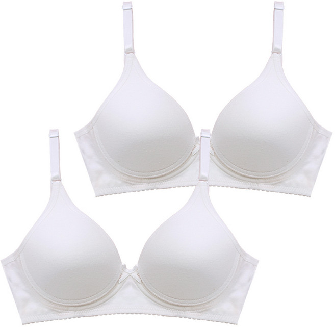 씨엘스토리 주니어 3단계 면스판 노와이어 브라 2종 세트