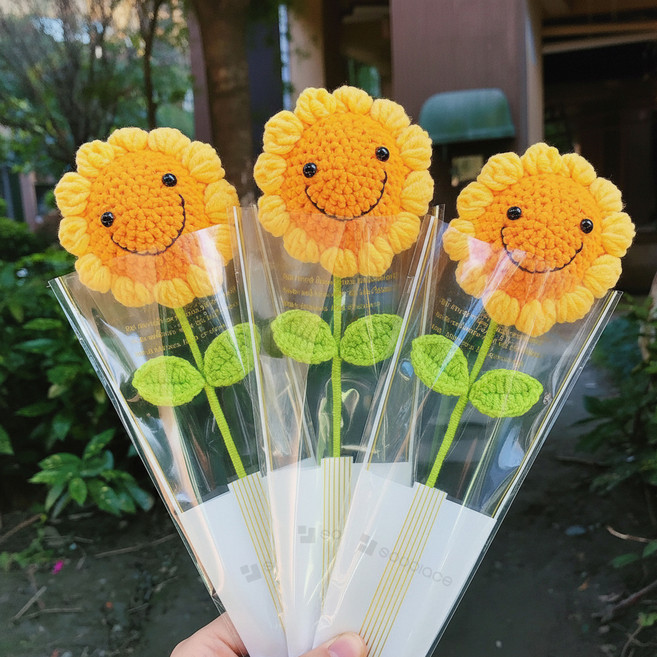 소유공간 졸업 입학 축하 꽃다발 스마일 해바라기 FREE S261-0202YFR, 옐로우, 3개