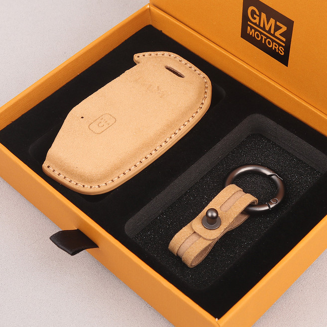 지엠지모터스 차 키케이스 자동차 가죽 스마트 호환 키케이스 알칸타라, 베이지, 기아 5버튼 KN05