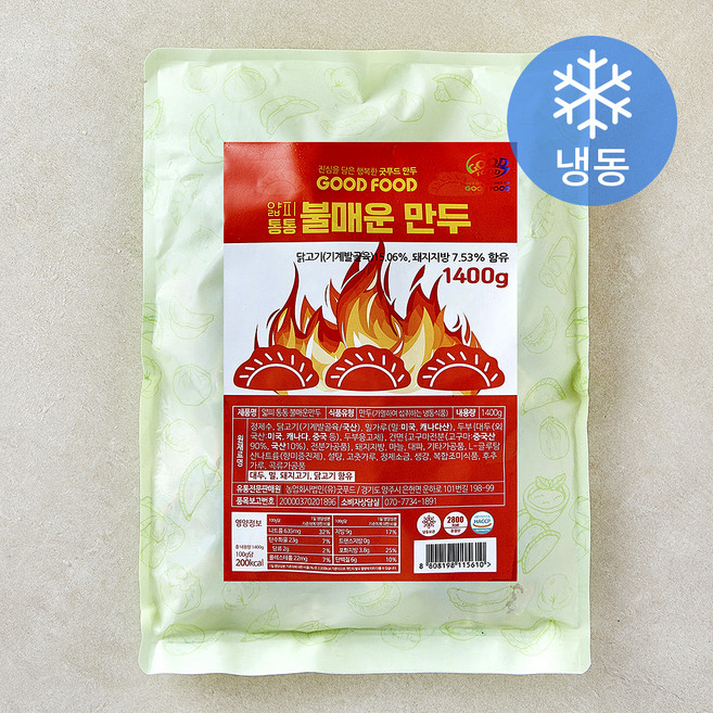 굿푸드 얇피 통통 불매운만두 (냉동), 1.4kg, 1개