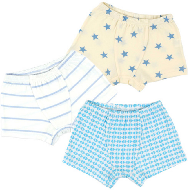 메이키즈 남아용 멜로디웨일 면스판 드로즈 3종 세트