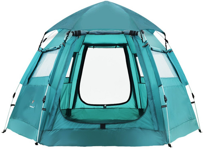 스위스마운틴 헥사돔 원터치 텐트, 그린, 6인용