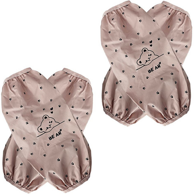 Seeti 愛心小熊防水袖套 2雙, 棕色