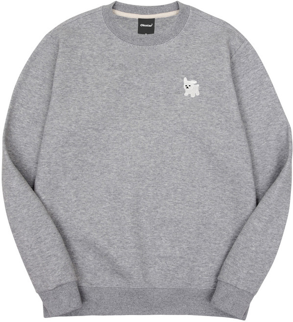 옥스타 남녀공용 말티즈 자수 특양면 맨투맨 4SSP007