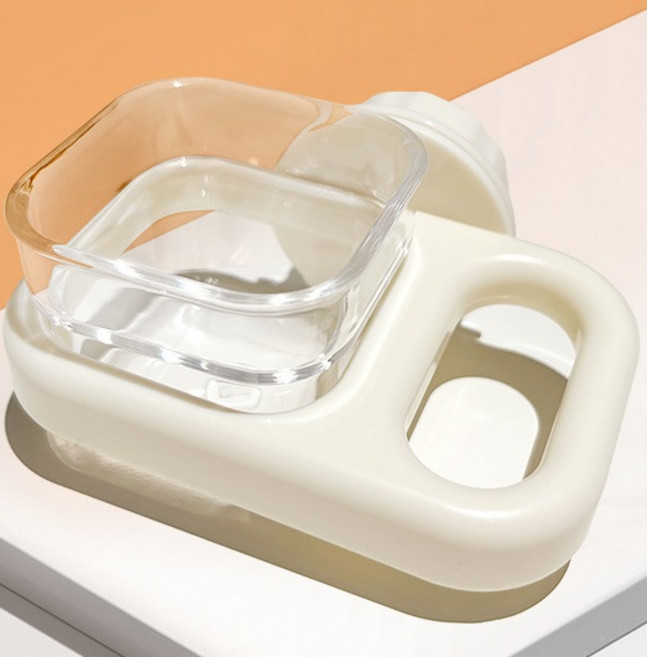 그린허그 반려새 조류 먹이 물그릇 사각, 화이트, 1개