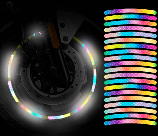 어반카 타이어 휠 홀로그램 스티커 20p 세트, 레인보우, 1세트