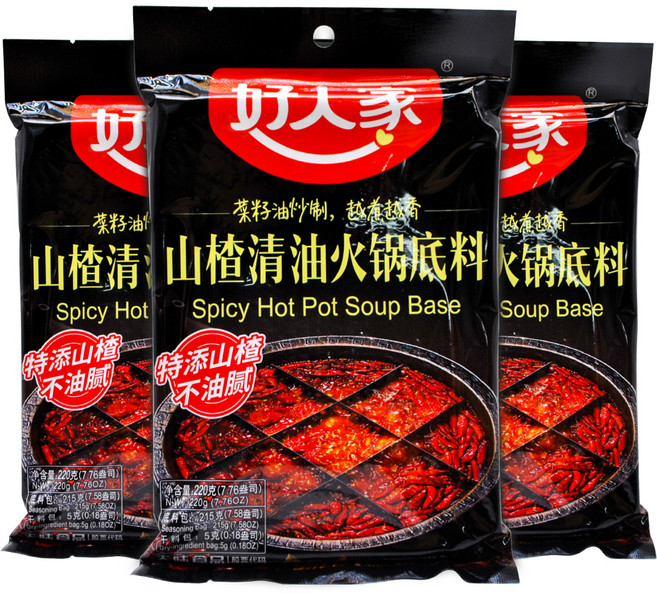 호인가 산사맛 홍탕 훠궈 소스, 3개, 220g