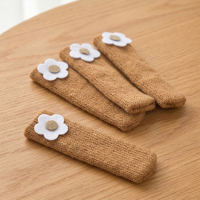 알럽홈 프릴 플라워 니트 의자 다리 커버 L261-0199, 플라워베이지, 16개