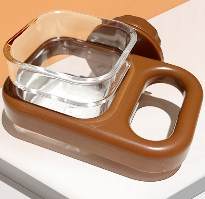 그린허그 반려새 조류 먹이 물그릇 사각, 브라운, 1개