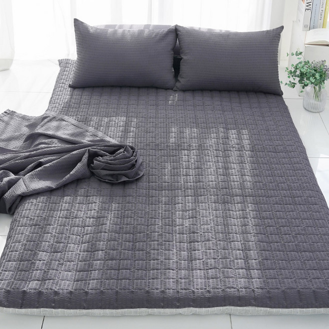 스코홈 국내 제조 여름 냉감 시어서커 누빔 요커버, 심쿵차콜