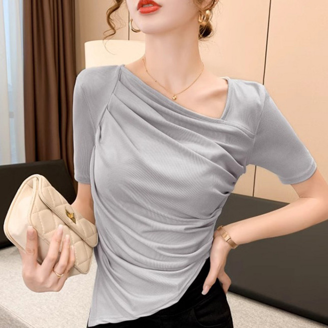 루나걸 루텀 셔링 블라우스 L24SMBL031410