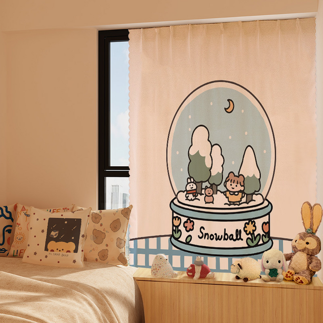 은희마법 예쁜 가리개커튼 + 벨크로 + 끈 세트