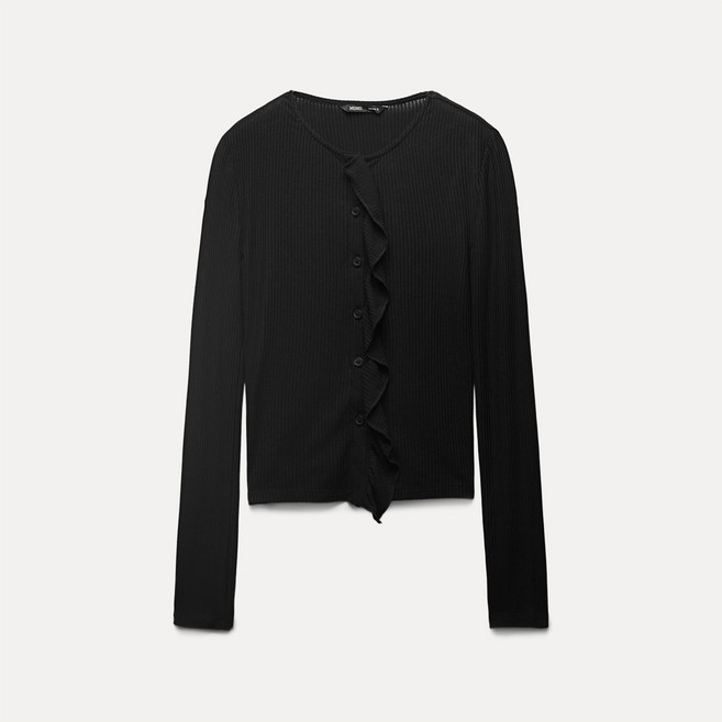 미쏘 여성용 러플 오픈형 티셔츠