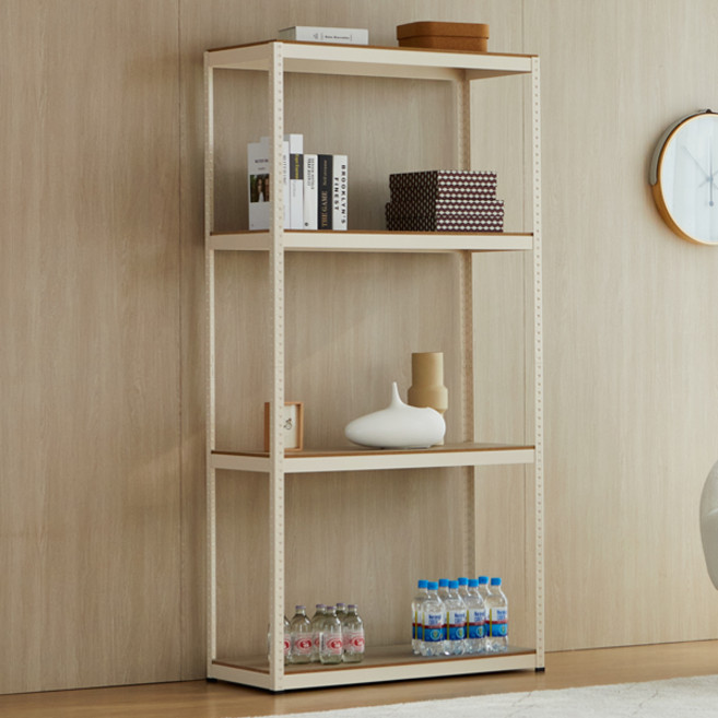 트레벨 컴팩트 조립식 철제 앵글선반, 아이보리, 4단