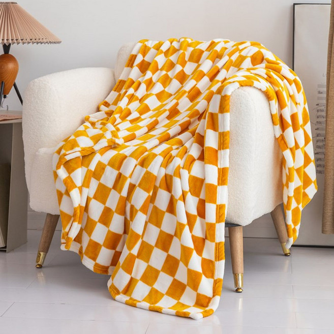지앤와이 체커보드 극세사 보들 담요