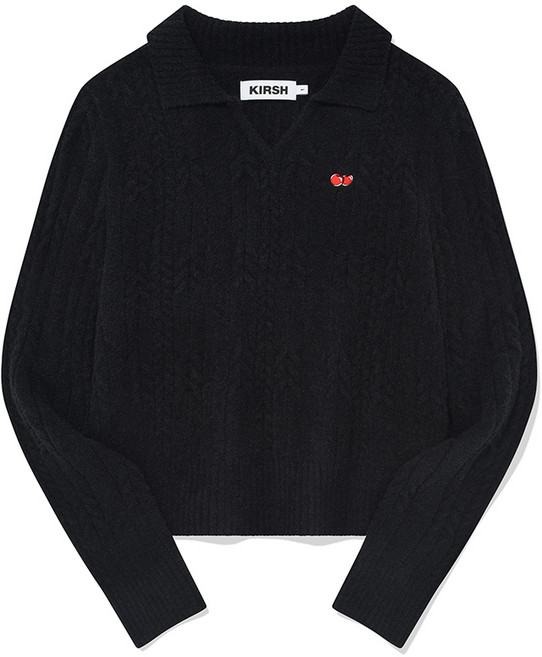 키르시 스몰 체리 케이블 카라 니트